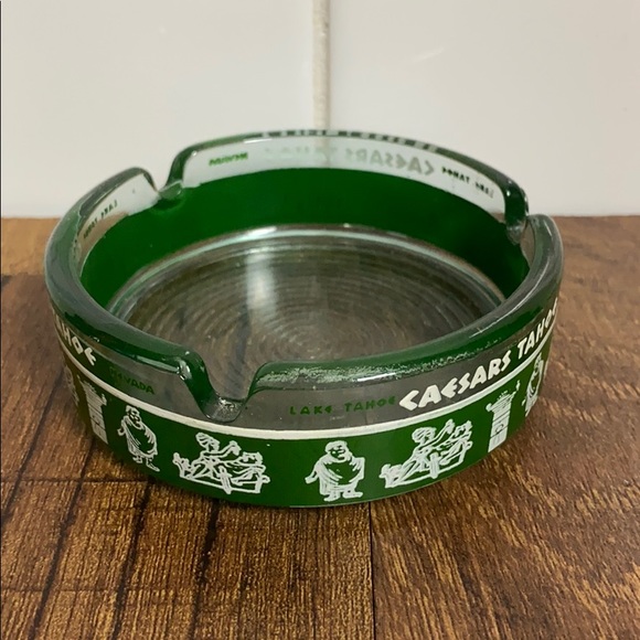 Vintage Other - Vintage Caesars Tahoe Glass Ashtray GUC